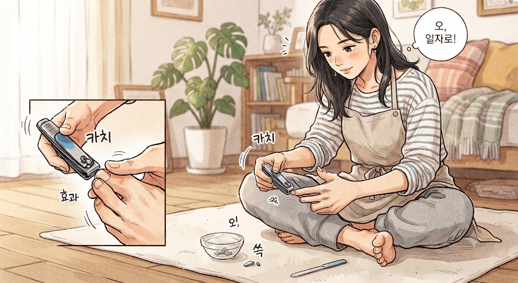 손톱,발톱 끝부분을 일자로 자르기