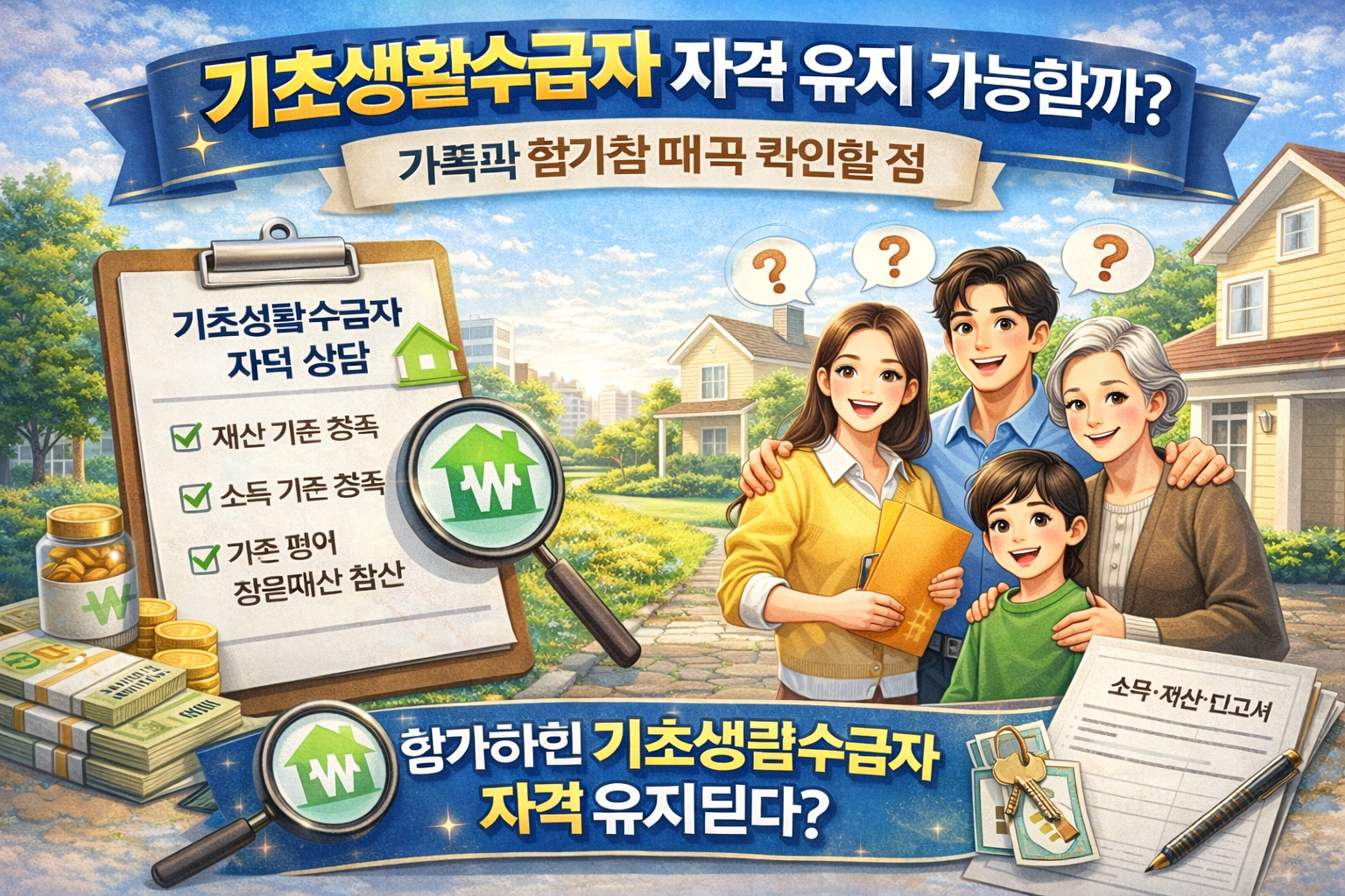 기초생활수급자 자격 유지 가능할까? 가족과 합가할 때 꼭 확인할 점