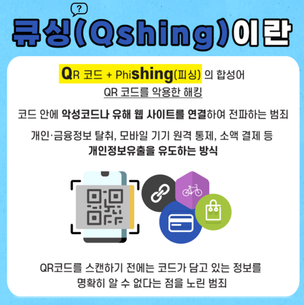 QR코드 사기 범죄 큐싱 예방방법