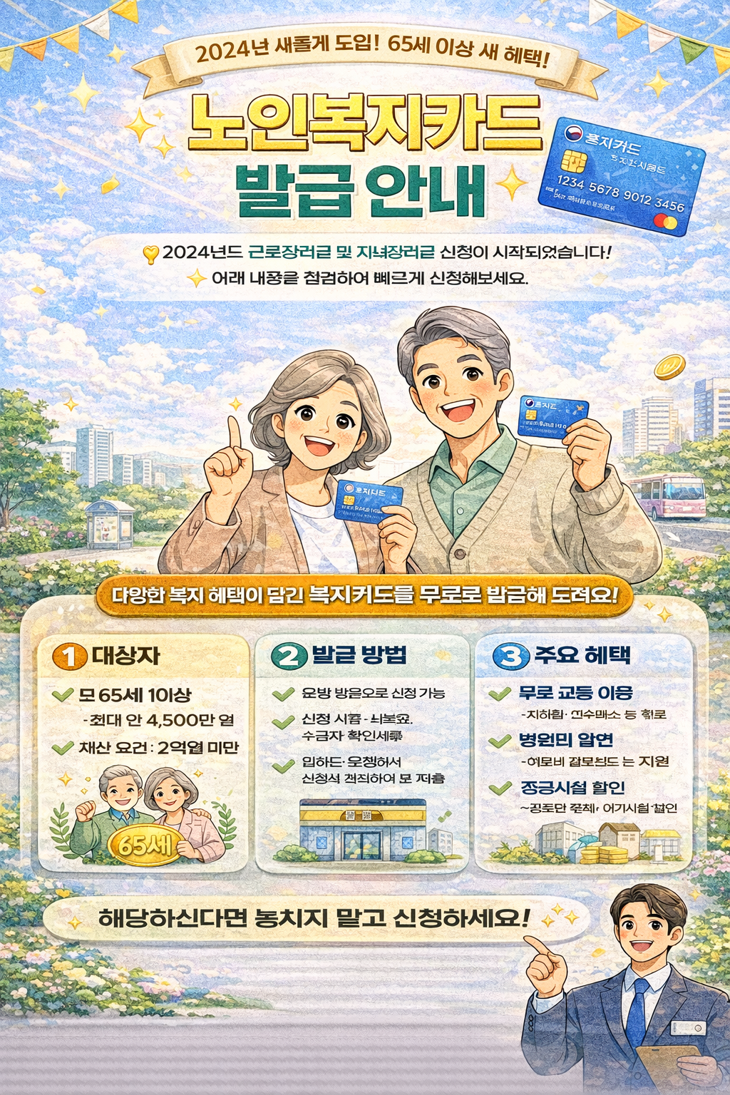 노인복지카드 발급 안내 포스터