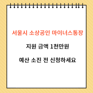 서울시 소상공인 마이너스 통장