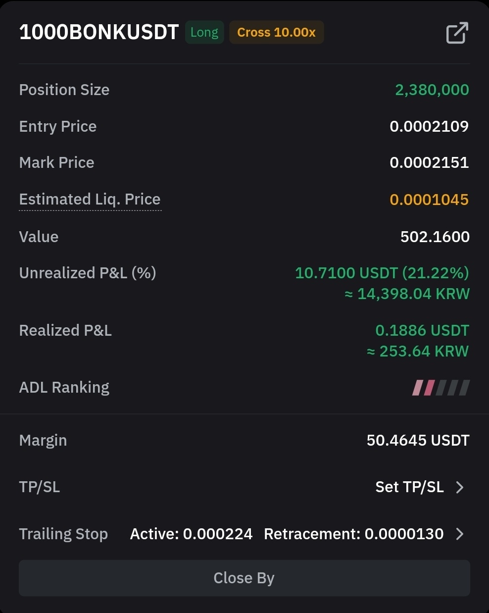 1000BONK 매매