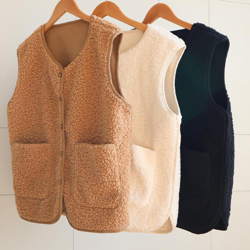 여성 양털 조끼 뽀글이 후리스 봄 간절기 플리스 무스탕 성인 수면 조끼 빅사이즈 베스트