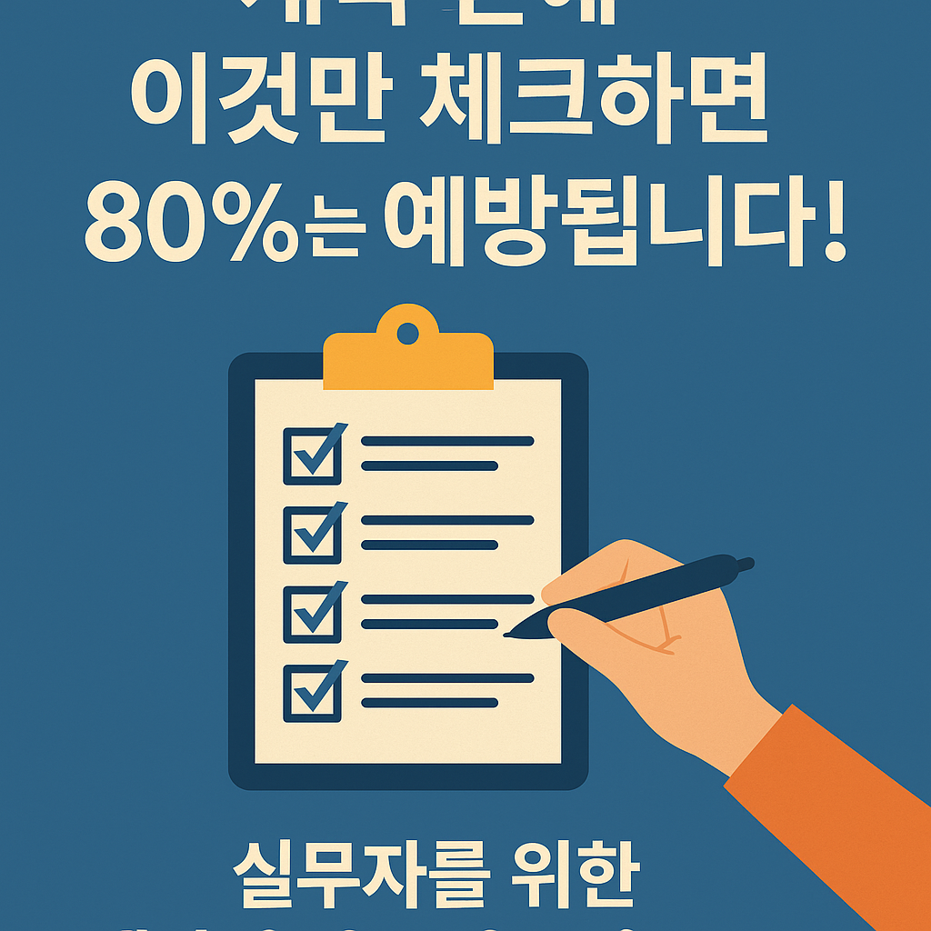 실무자를 위한 계약서 검토 체크리스트 완전정리