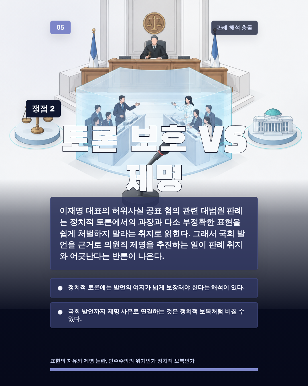 토론 보호 VS 제명