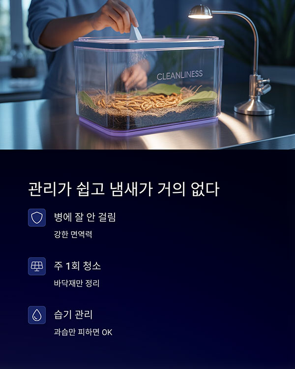 관리가 쉽고 냄새가 거의 없다