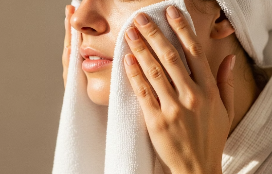 세안 후에는 깨끗한 타월로 살살 눌러 닦아내는 것