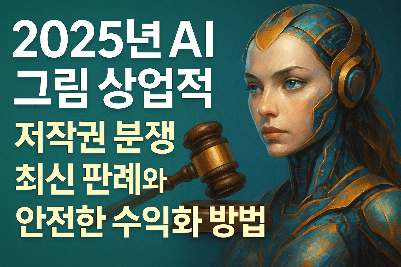 2025년 AI 그림 상업적 이용, 저작권 분쟁 최신 판례와 안전한 수익화 방법