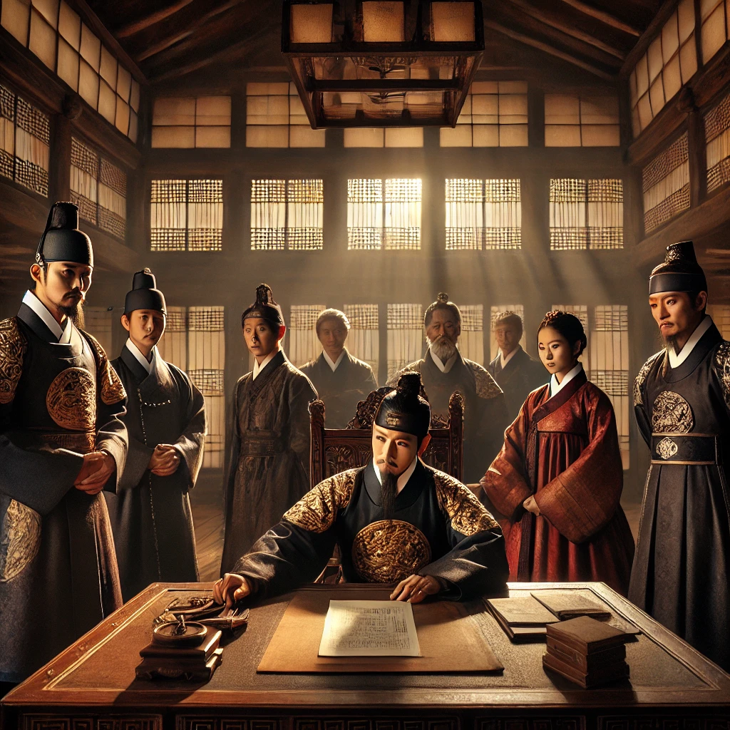 을사늑약 당시의 모습을 상상해서 그린 그림