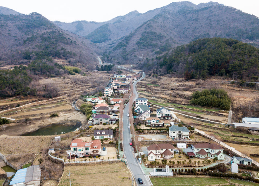 남해 미국마을 전경