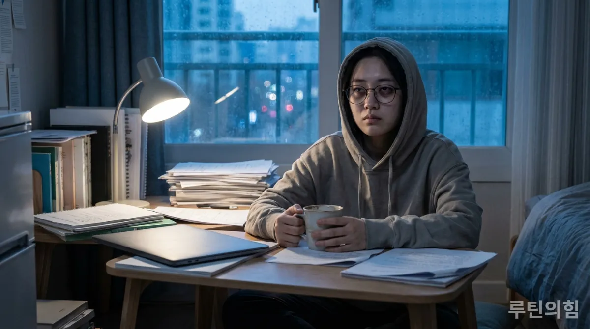 만성적인 피로와 에너지 고갈을 겪는 한국인의 모습