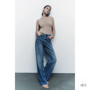 스페인 자라 여성 바디수트 ZARA 워시드 이펙트 스킨 컬러