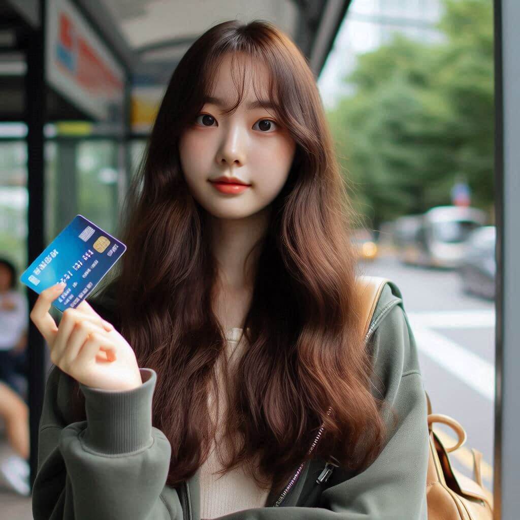 카드들고 있는 여학생,중교통 지원 K-패스 신청