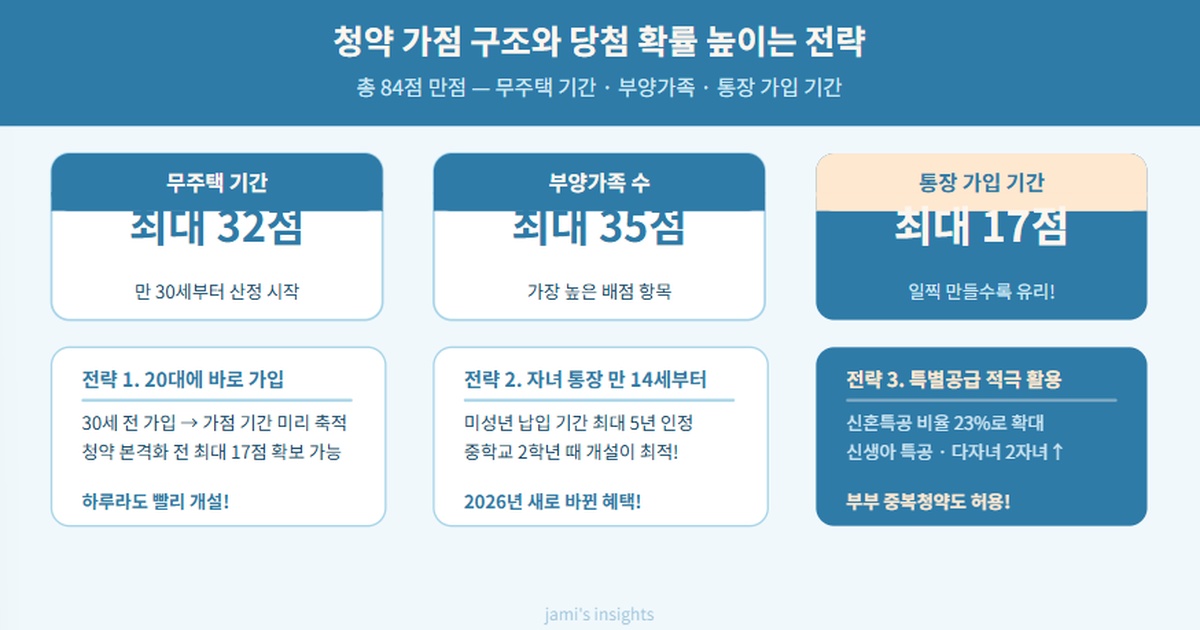 2026년 주택청약 가점 구조 3요소와 당첨 확률 높이는 핵심 전략 3가지 이미지
