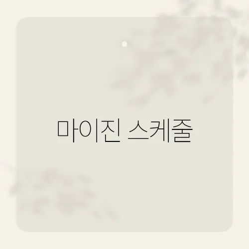 마이진 스케줄, 숨겨진 행사 몇개?