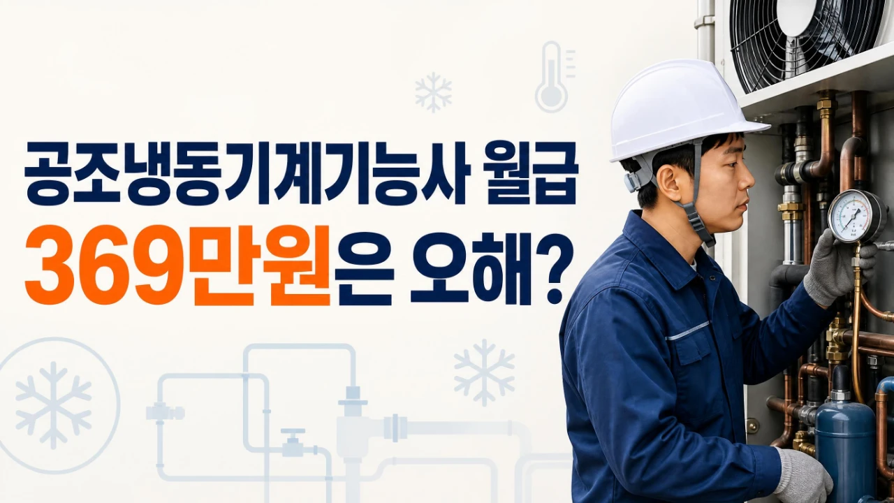 공조냉동기계기능사 월급 369만원 통계의 실제 의미를 설명한 이미지