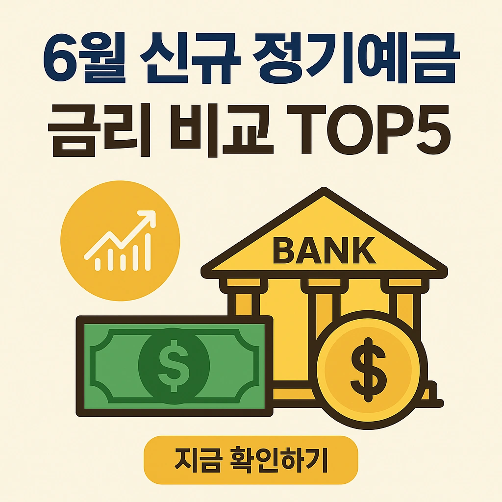 6월 신규 정기예금 금리 TOP5 비교!