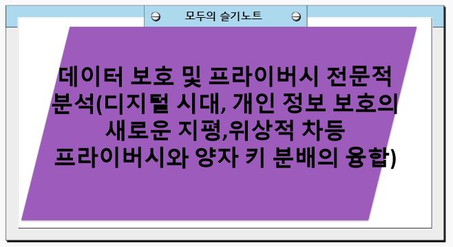 데이터 보호 및 프라이버시 전문적 분석(디지털 시대, 개인 정보 보호의 새로운 지평,위상적 차등 프라이버시와 양자 키 분배의 융합)