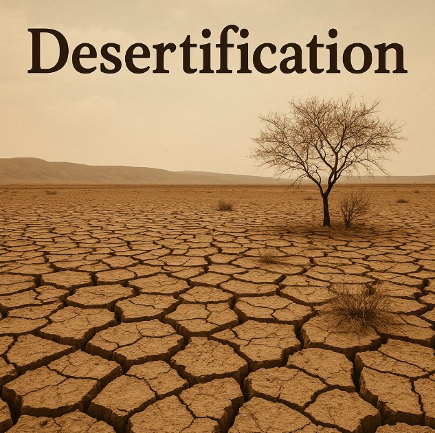 기후변화로 인한 사막화의 가속화 관련 그림