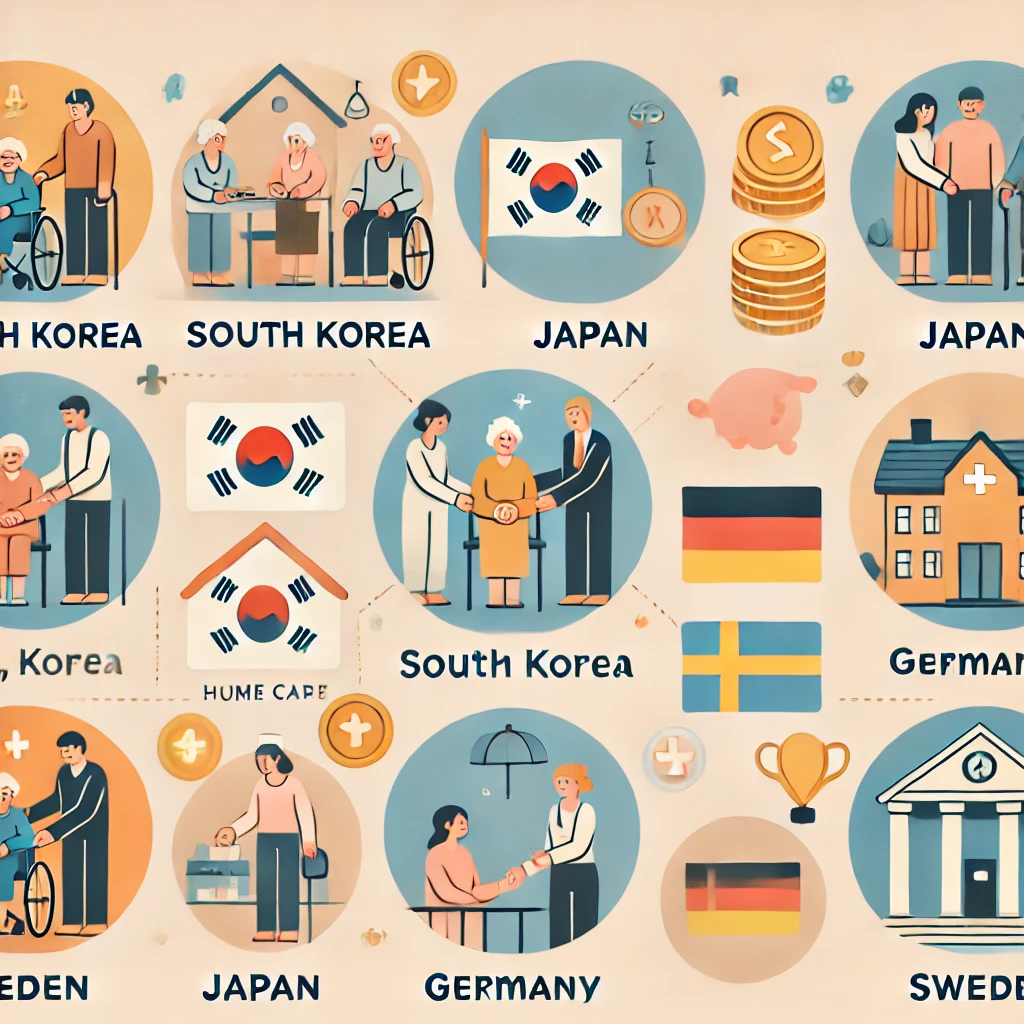 한국과 외국의 복지서비스 그림