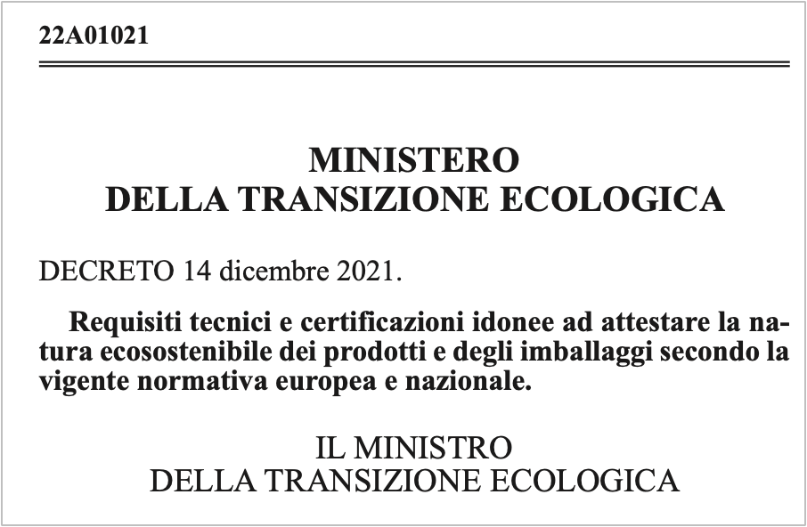DECRETO 14 dicembre 2021