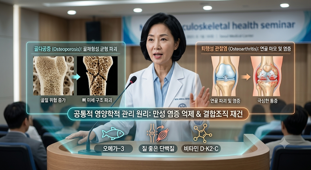 골다공증과 퇴행성 관절염에 대한 설명