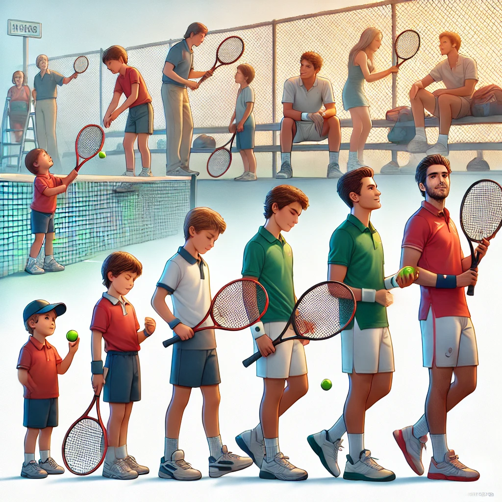 테니스 유망주의 성장 과정에 관한 사진