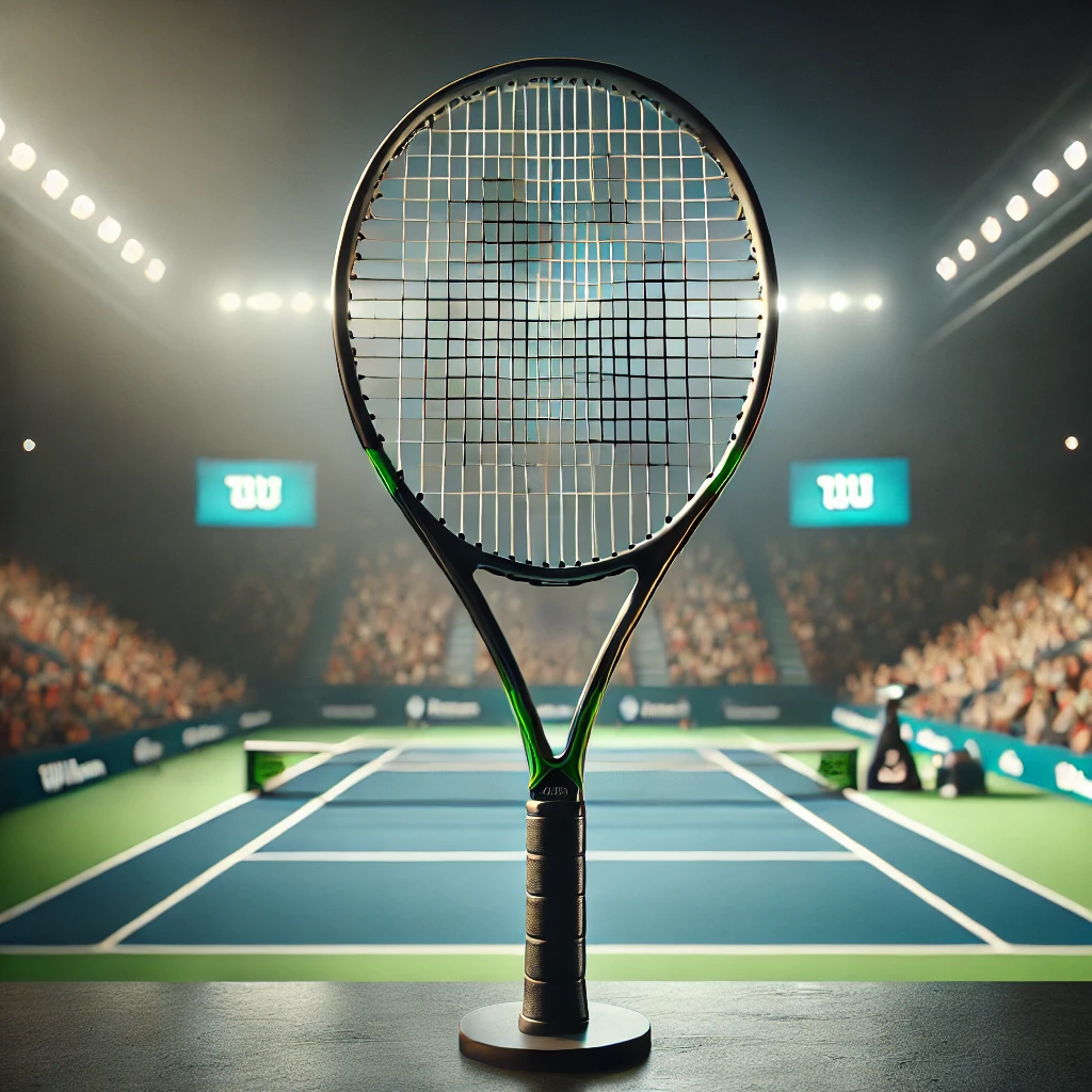 초록색 검정색 조합의 테니스라켓
