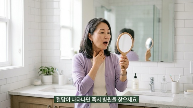 후두암 기침 가래 혈담 증상 확인