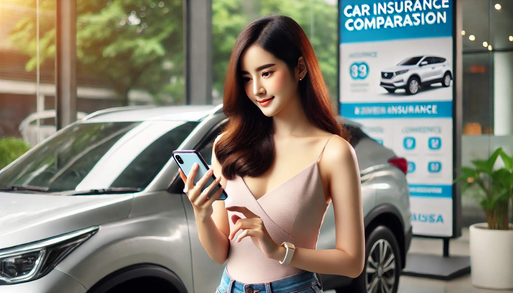 자동차보험 비교하는 여자