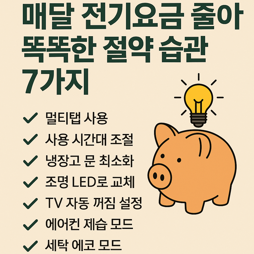 매달 전기요금 줄이는 똑똑한 절약 습관 7가지