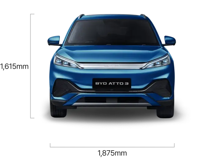 BYD 전기차 아토3 차량 사이즈 이미지 전면
