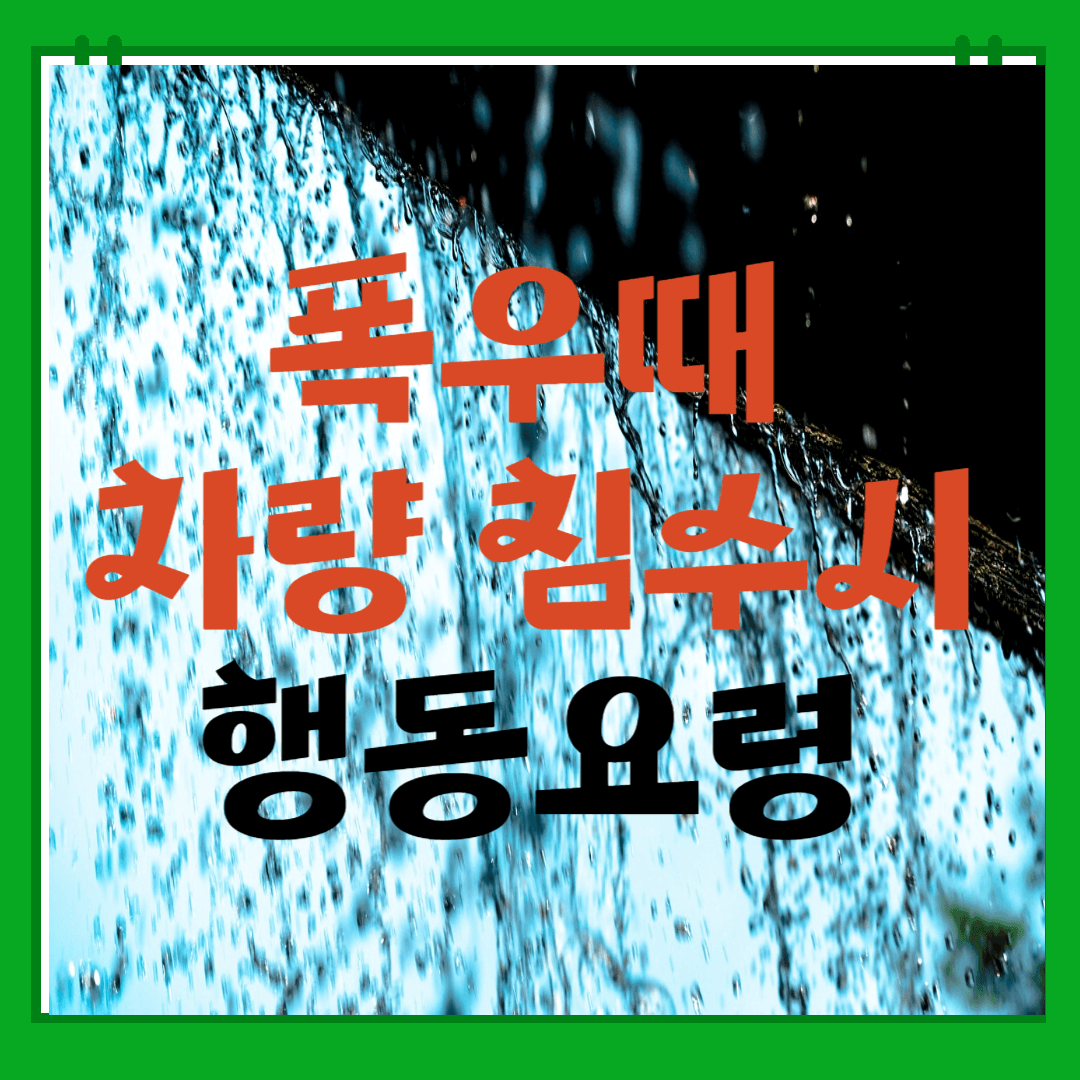 폭우때 차량 침수시 행동요령