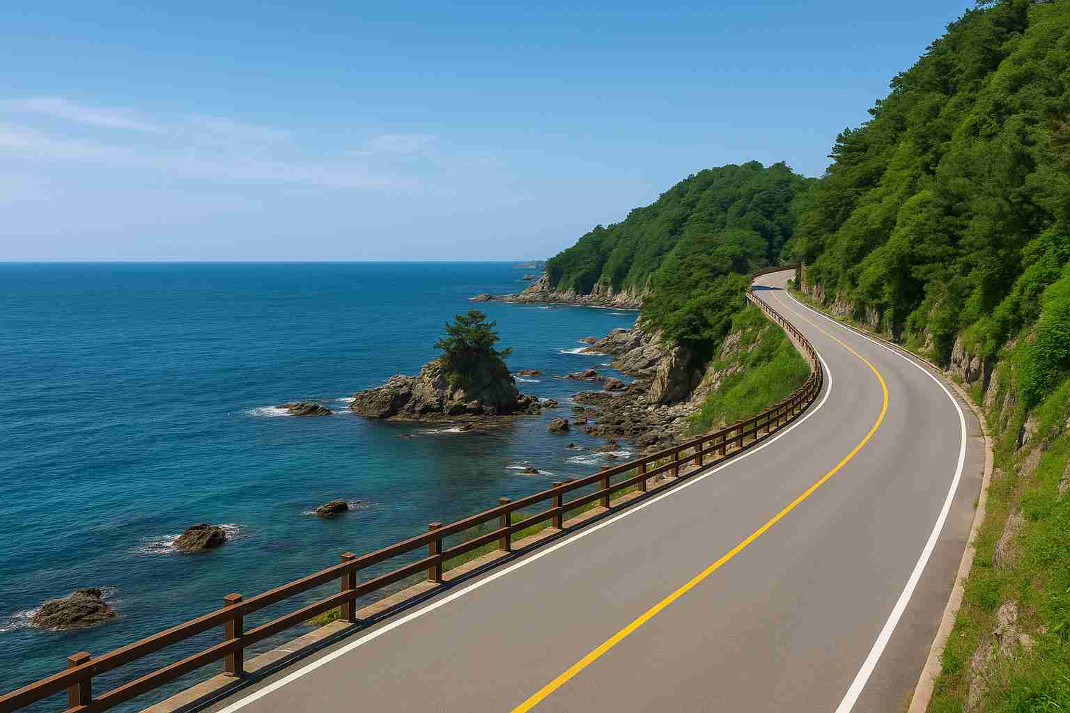 강원도 산척의 새천년 해안도로 드라이브