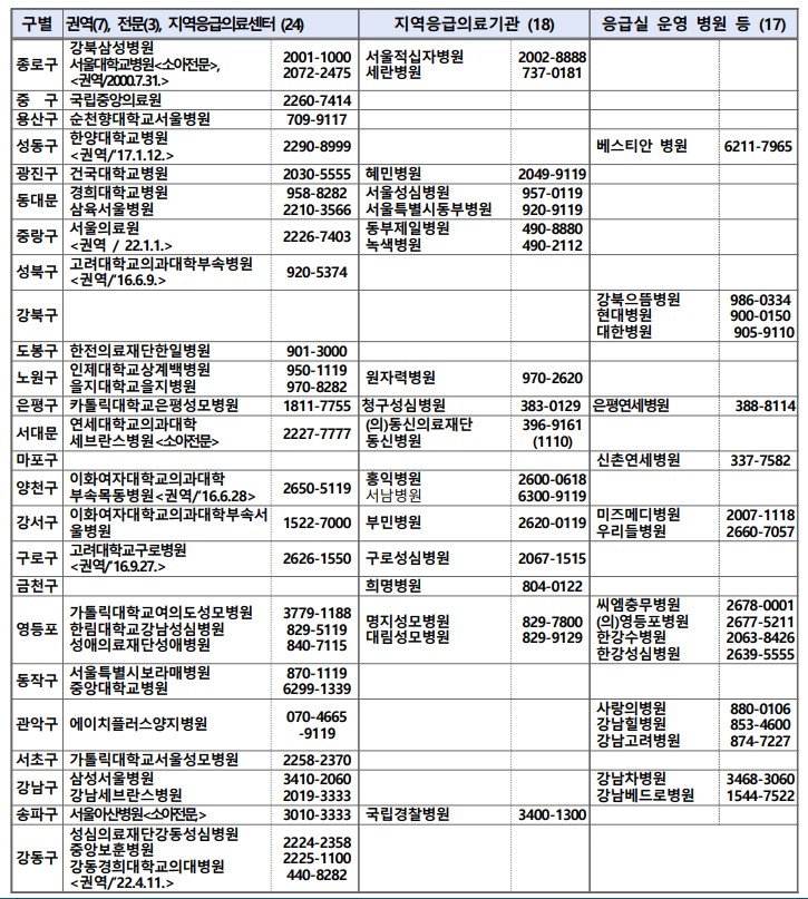 서울시내-응급실