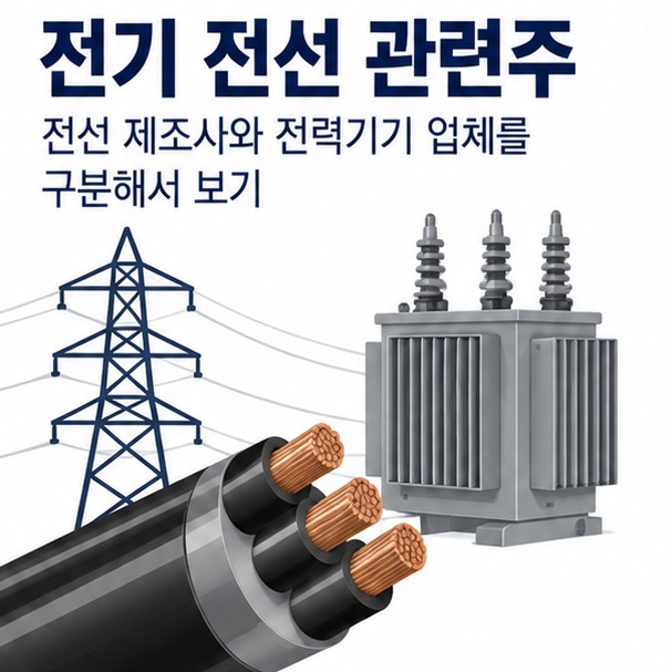 전기 전선 관련주와 대한전선 가온전선 일진전기 LS ELECTRIC LS의 사업 연결을 비교한 투자 정보 이미지