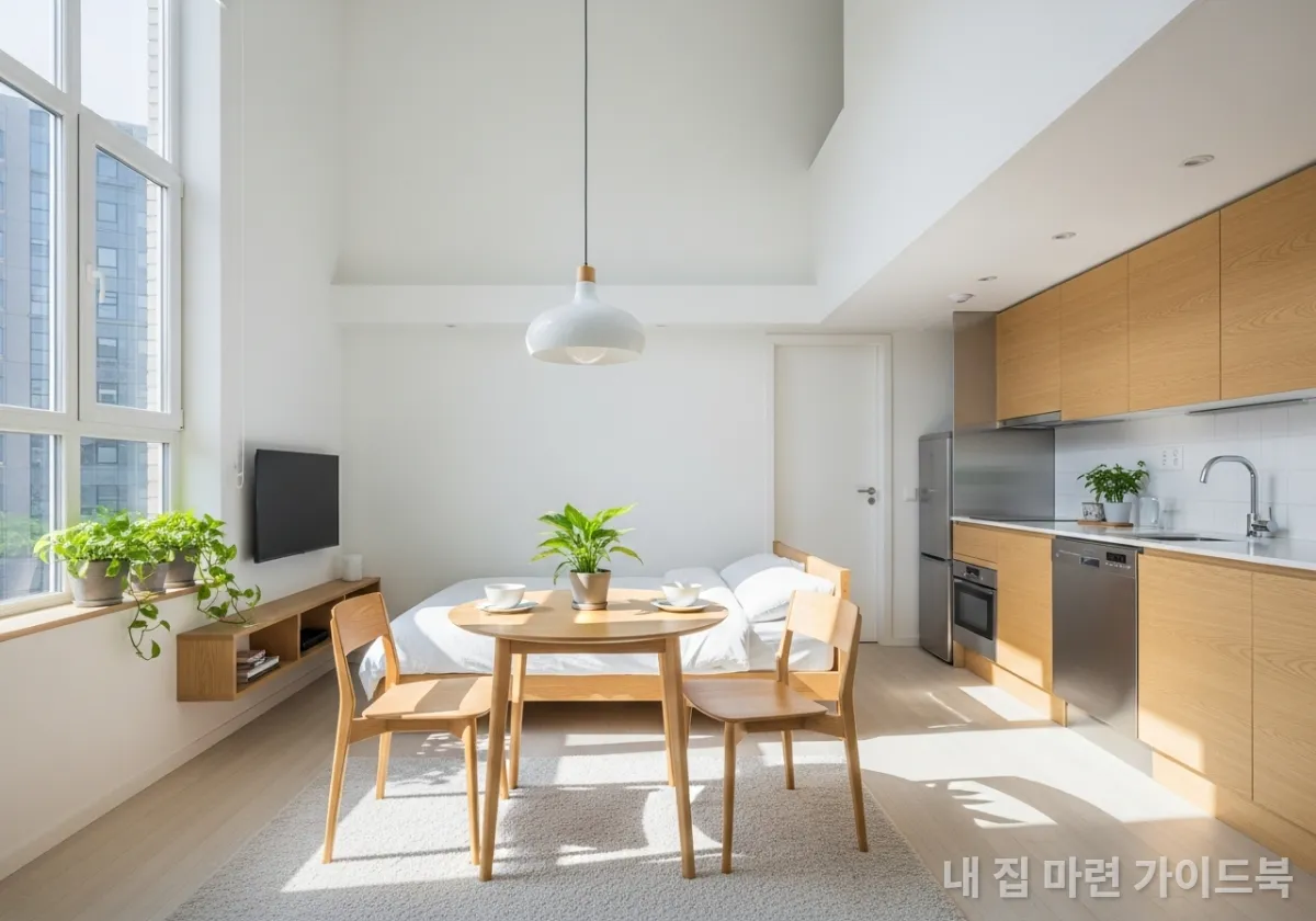 미혼 1인 가구를 위한 깔끔한 한국 소형 아파트 인테리어
