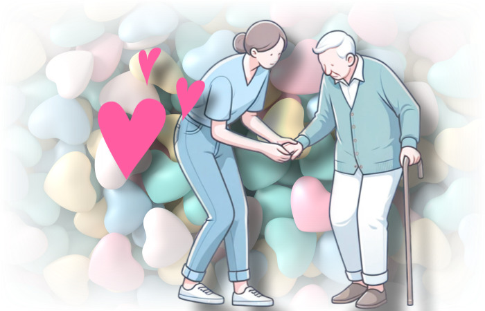 노인의-손을잡고-도와주는-사람