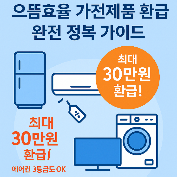 으뜸효율 가전제품 환급,가전제품 환급 신청,에어컨 3등급 환급,30만원 환급,으뜸효율 환급 사이트,가전 할인 혜택,에너지 절약 보상금