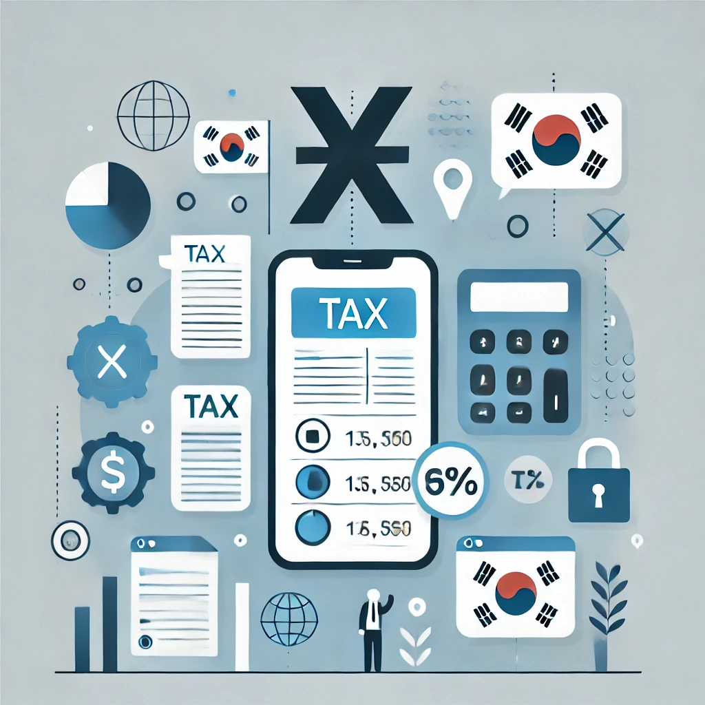 금 계산서, 앱 UI, 원화 기호가 포함된 심볼 배경 (사람 없음)