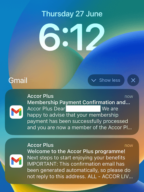 아코르 플러스 결제 및 가입 확인 메일