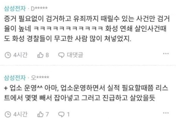 화성동탄시의 황당한 사건 검거율