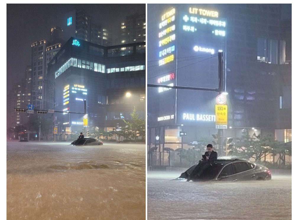 침수된 강남 제네시스 남자