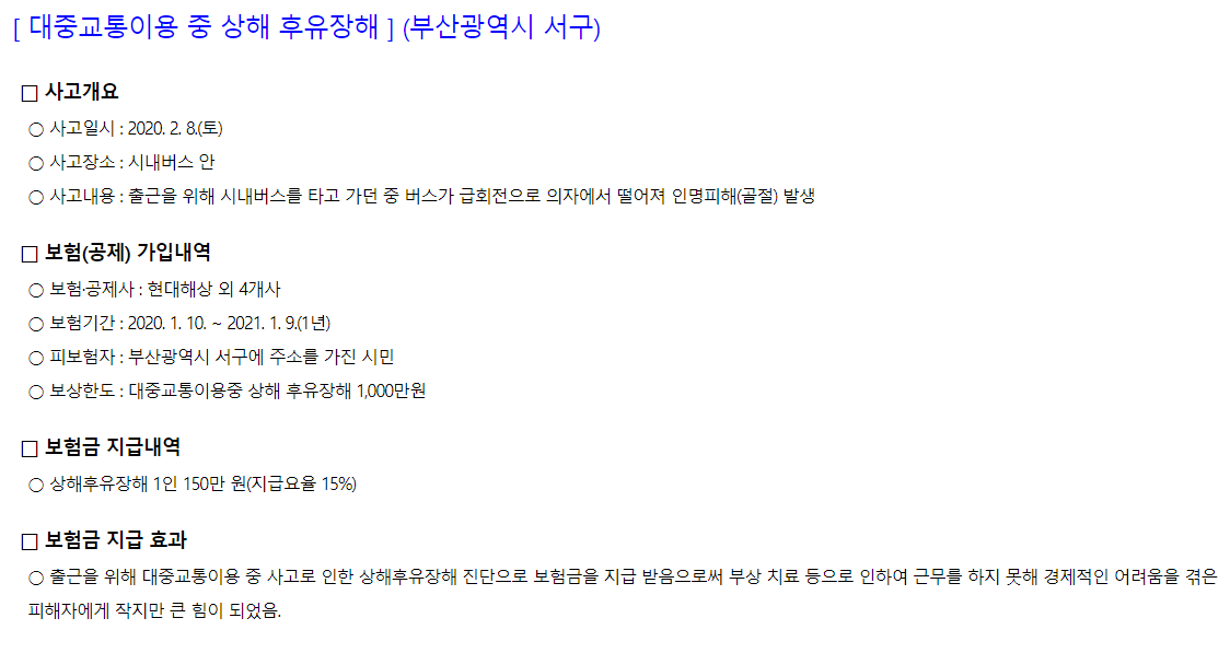 시민안전보험가입한지자체