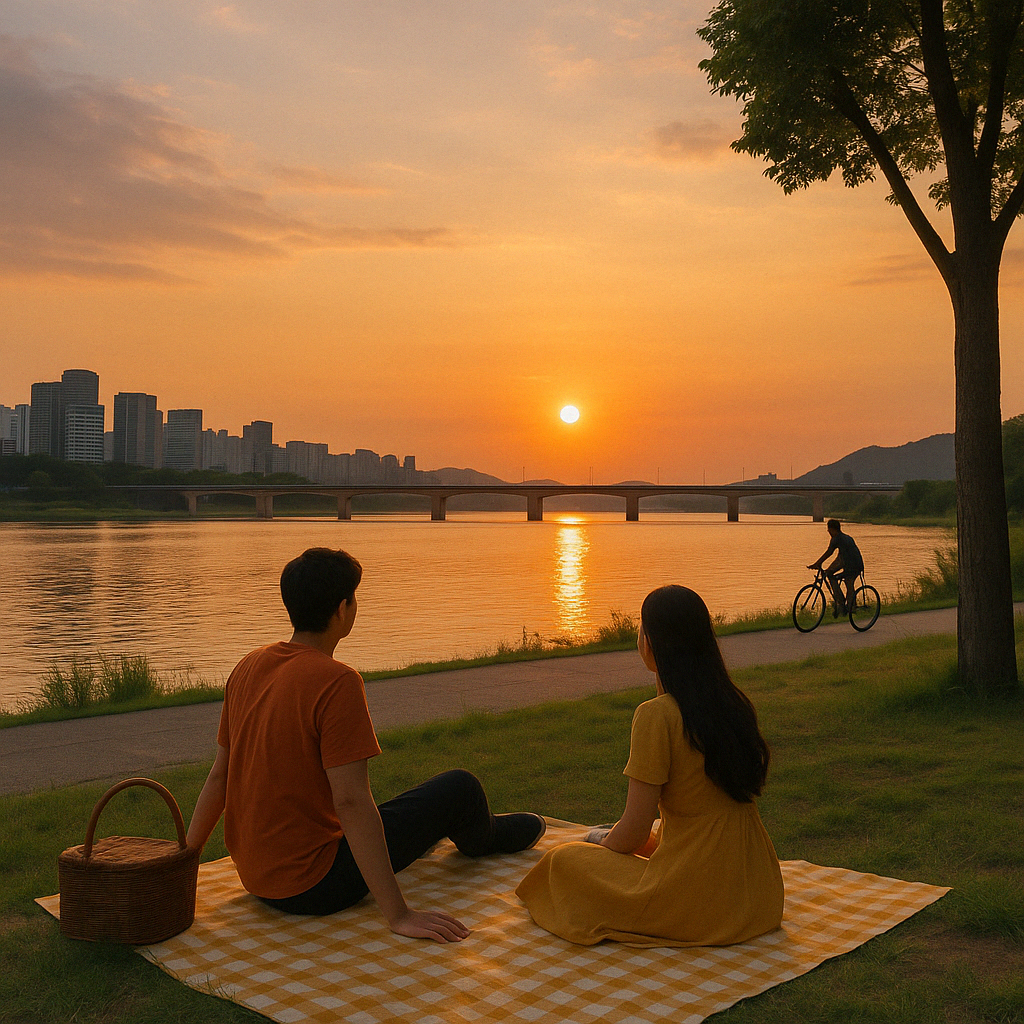 한강변의 연인의 데이트 이미지