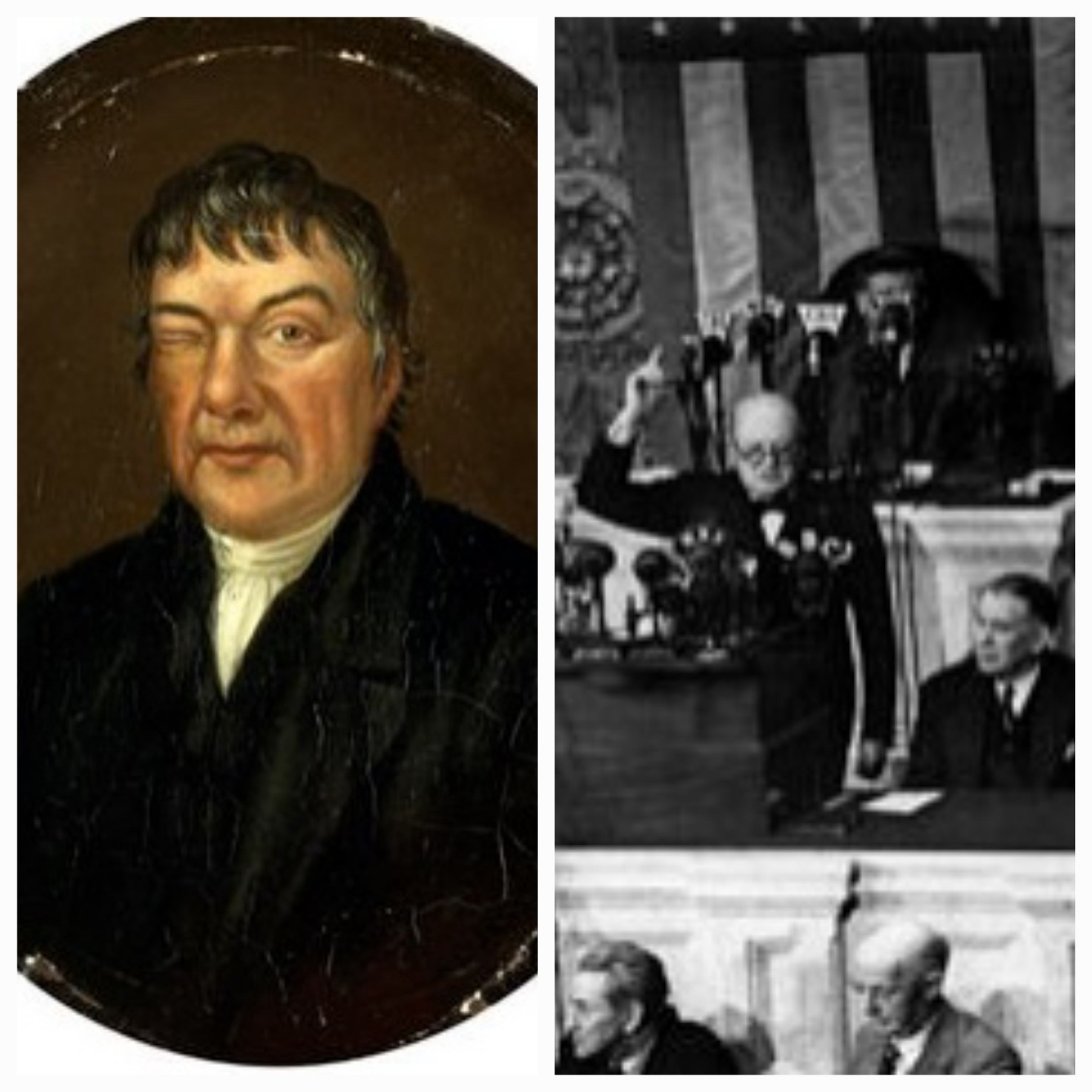 크리스마스 에반스 과 연설하는 윈스턴 처칠(출처 위키피디아)