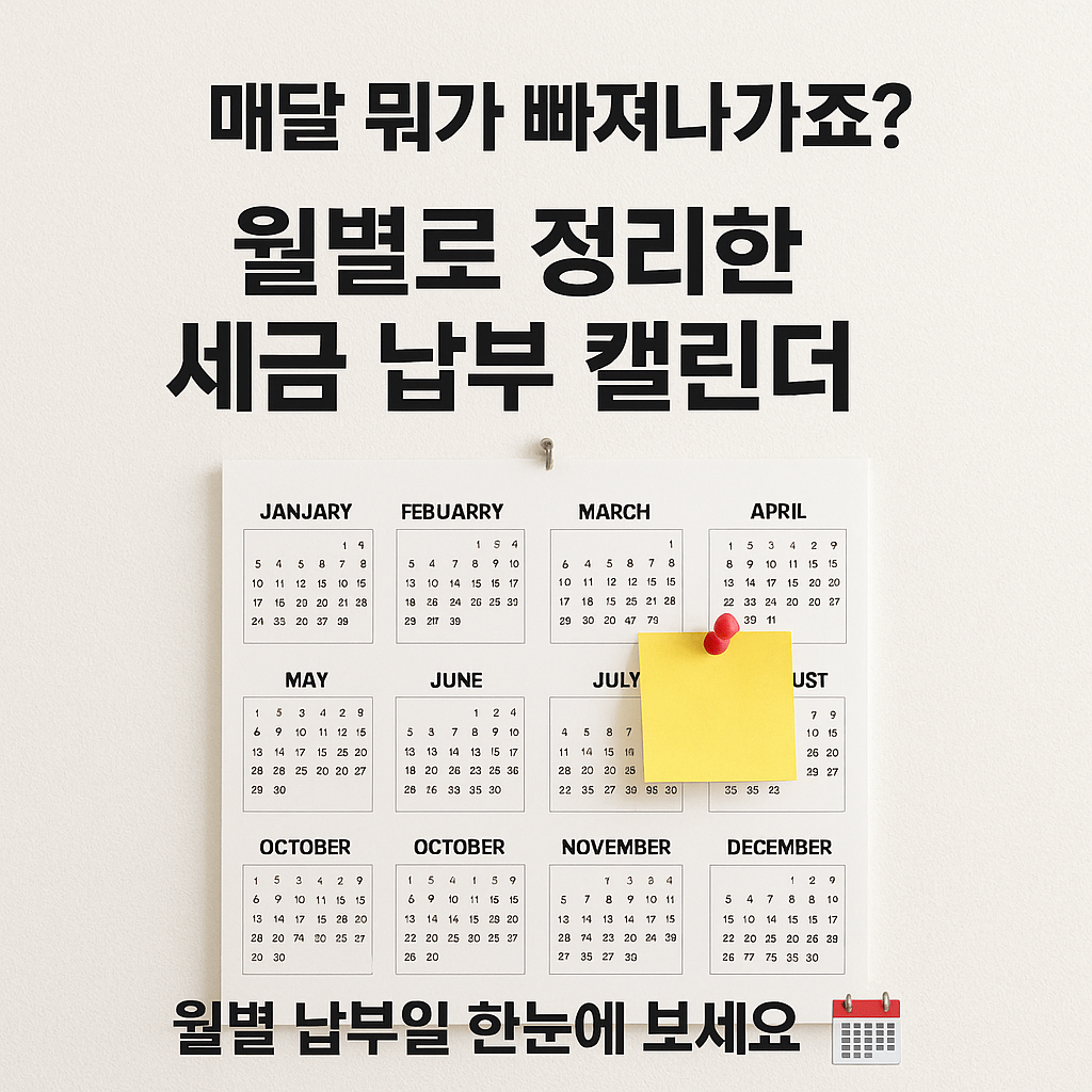 [2편] 월별로 정리한 세금 납부 캘린더