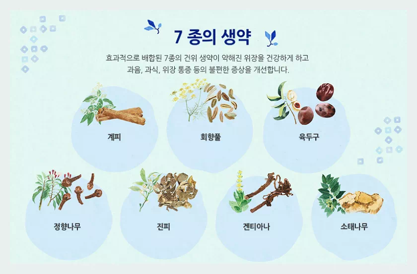 오타이산 소화제 7가지 생약성분