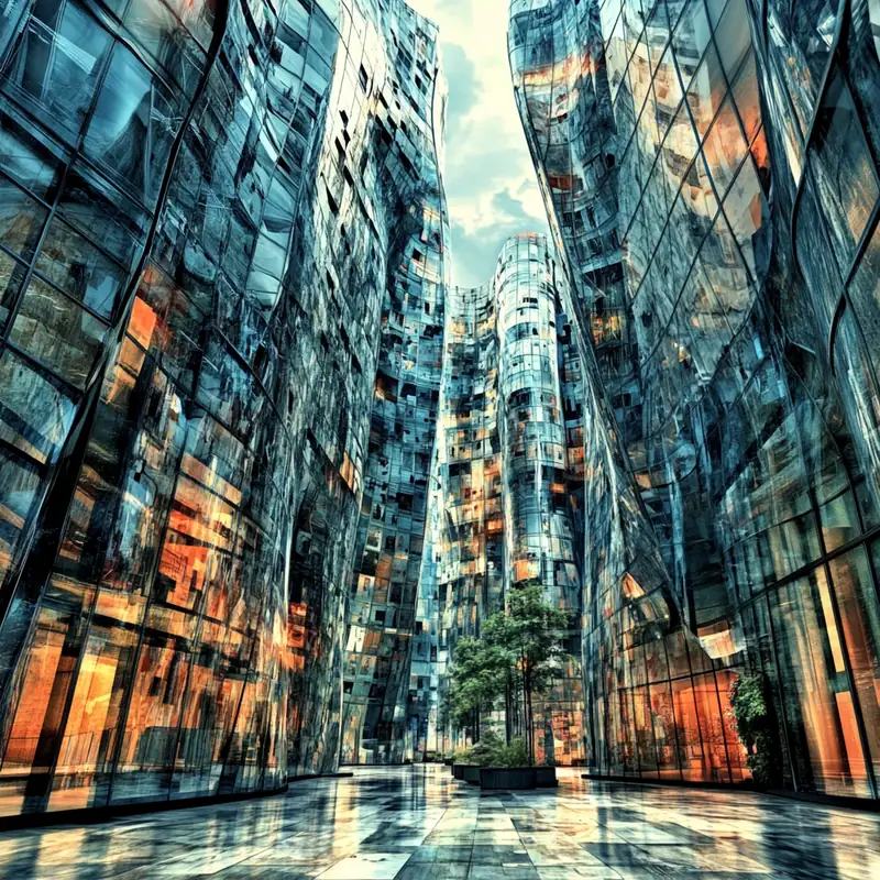 미래적인 도시 경관이 정부의 세금 정책 변화와 ETF에 미치는 영향을 상징하고 있습니다. 이 이미지는 경제와 정책 사이의 연결성을 사려 깊게 탐구합니다.