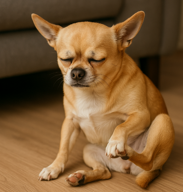 강아지가 슬개골 아파하는 사진